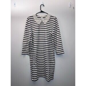 KATE SPADE Mariella Navy White Striped Dress Large